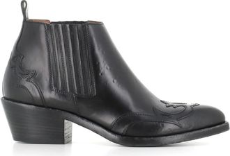 Sartore Texan Boot - Dames - Cowboylaarzen - Zwart - 37 1/2 EU - Leer - Schoenen