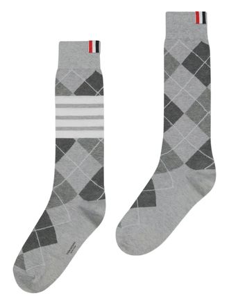 Thom Browne Calzini a quadri - Grigio