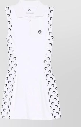 Marine Serre ribbed sleeveless mini polo dress