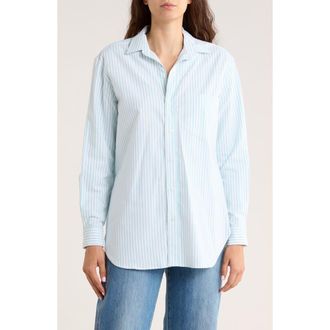Frank & Eileen Joedy Boyfriend Button-Up Shirt in Sea Foam S at Nordstrom Rack, Size Large