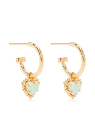 Stolen Girlfriends Club Dahlias Heart anchor earrings - Gold