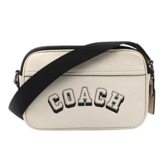 Coach Pre-owned Cross Body Bags, male, White, Size: ONE SIZE Pre-owned Graham Pebble Leather Shoulder Bag