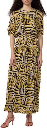 Diane Von F&uuml;rstenberg Lola Geo Print Maxi Dress in Sun Tiger Lemon Curry at Nordstrom, Size Xx-Small