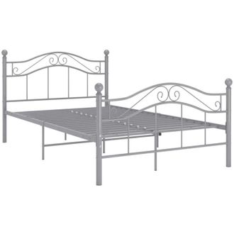 vidaXL Bed Frame without Mattress Grey Metal 120x200 cm Vidaxl