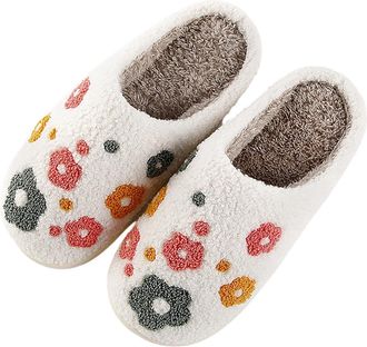 Generic Womens Fuzzy Slippers Comfortable Casual Ladies Winter Shoes Stylish Cute Non-Slip Breathable Warm House Slippers Indoor Outdoor