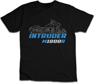 Generic Biker T-Shirt for Intruder M1800R (2006-2025) Fans, 100% Cotton, Classic Fit, Motorcycle-Inspired Design, Black - M1800r 2006-2025, 3XL
