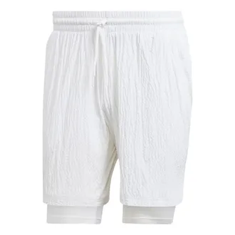 adidas AEROREADY Pro Two-in-One Seersucker Tennis Shorts White IA7101