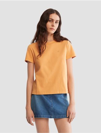 Calvin Klein Womens Archive Logo T-Shirt - Orange - XS