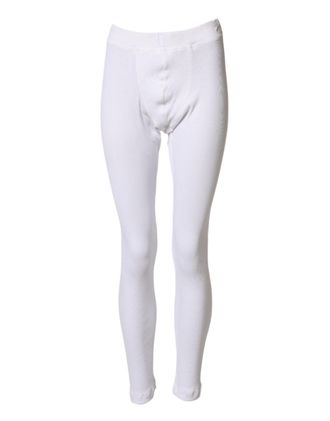 Dolce & Gabbana Mens Cotton Mid-Waist Leggings White