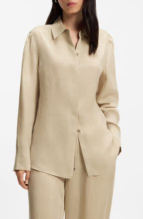 BOSS Beruta Button-Up Shirt in Pumice at Nordstrom, Size 14