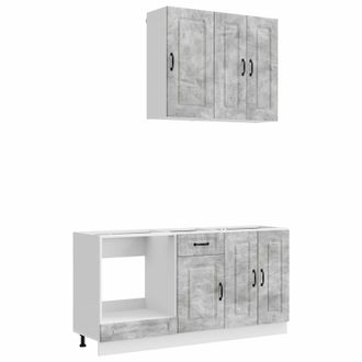 vidaXL Unidad De Cocina Kalmar 5 Uds. Gris Hormig&oacute;n Vidaxl