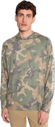 Salty Crew Mariner Lite UV Hood Mens Clothing Green Camo : 2XL, Elastane/Polyester/Viscose