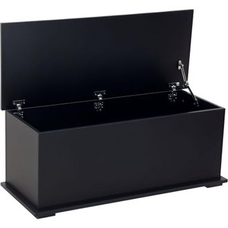 HOMCOM Ba&uacute;l De Almacenamiento De Madera Arc&oacute;n De Almacenamiento Con Tapa Carga M&aacute;x. 120 Kg Para Dormitorio Sal&oacute;n 100x40x40 Cm Negro