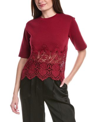 Gracia Solid Bottom Lace T-Shirt