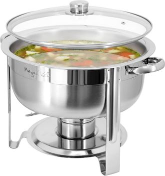 MegaChef 7.9 Quart Round Stainless Steel Professional Chafing Dish/Food Warmer/Buffet Server Serving Trays in Silver at Nordstrom