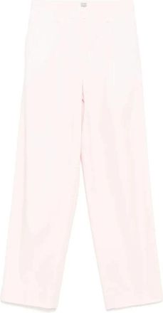 Toteme Rechte Broek - Dames - Straight fit broeken - Roze - XS - Leer - Broeken