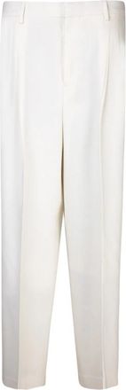 Ami Luxe Beige Wollen Broek Aw 23 - Heren - Straight fit broeken - Wit - S - Wol - Broeken