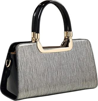 Generic Leather Purses and Handbags for Women Medium Crossbody Bag Top Handle Tote Bags Ladies Satchel Shoulder Bags (Silver)