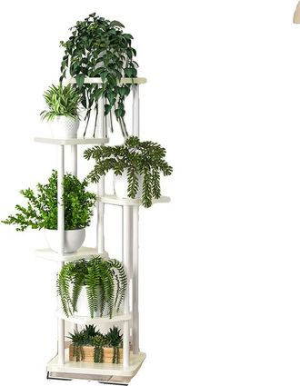 OEM Estanter&iacute;a De Madera Para Plantas Y Flores, Organizador De Almacenamiento, Lsb-6 Niveles-blanco