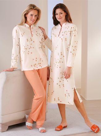 Arabella Schlafanzug ARABELLA, Damen, Gr. 36/38, rot (apricot), 100% Baumwolle, Homewear-Sets Schlafanzug