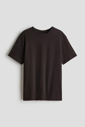 H&M Cooling T-Shirt in Regular Fit - Brown