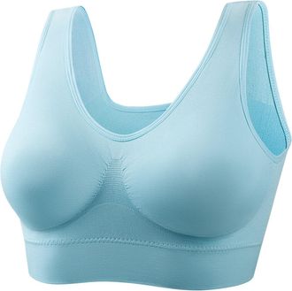 Generic Super Comfort Bra, Womens Sports Bras Removable Pads Plus Size Sleep Bras for Girls in Yoga Bralette Leisure Stretch Crop Tops Vest Regular and Plus S