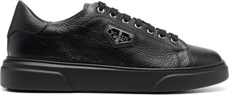 Philipp Plein logo-plaque lace-up sneakers - unisex - Leather - 36 - Black