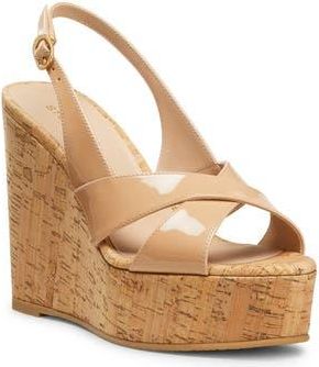 Stuart Weitzman Dayna Slingback Platform Wedge Sandal in Adobe at Nordstrom Rack, Size 10