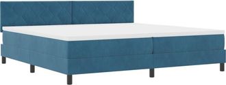 vidaXL Vidaxl - Box Spring Bed with Mattress Dark blue 200 x 200 cm Velvet