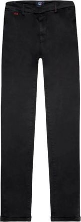 Sartoria Tramarossa Zwarte Slim Stretch Katoenen Broek - Heren - Regular Fit Jeans - Zwart - W33 - Katoen - Jeans