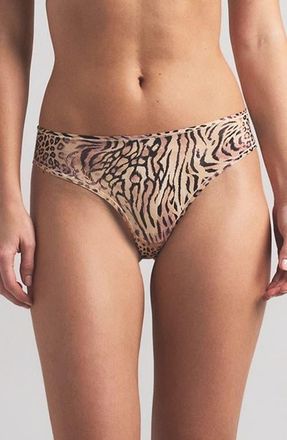 SKIMS Fits Everybody Thong in Z/dnusand Multi Animaldnu at Nordstrom, Size Xx-Small