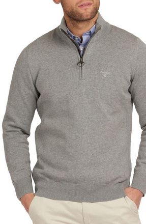 Barbour Cotton Half Zip Sweater in Grey Marl at Nordstrom, Size Xx-Large