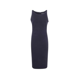 Emporio Armani Midi Dresses, female, Black, Size: 2XS Sheath Dress in Jersey Ottoman