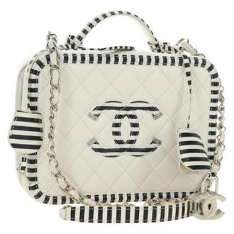 Chanel Pre-owned Vintage Schoudertas - Dames - Pre-owned - Wit - Maat: ONE Size Leer