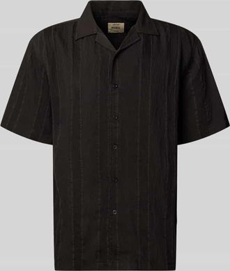 Redefined Rebel Modern Fit Freizeithemd mit Strukturmuster Modell Henrik in Black, Gr&ouml;&szlig;e XXL