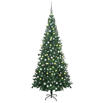 vidaXL &Aacute;rbol De Navidad Artificial Con Luces Y Bolas Verde 240 Cm Vidaxl