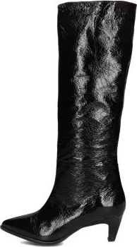 Notre-V Elegante Zwarte Hoge Laarzen - Dames - Laarzen met Hak - Zwart - 39 EU - Wol - Schoenen