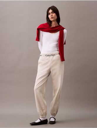 Calvin Klein Jeans Calvin Klein Womens Logo Tape Fleece Joggers - Grey - XS