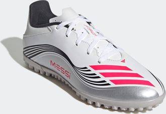 adidas Fussballschuh ADIDAS PERFORMANCE F50 MESSI CLUB KUNSTRASEN, Gr. 44,5, silber (cloud wei&szlig;, lucid rot, silber metallic), Synthetik, Schuhe Fussballschuh