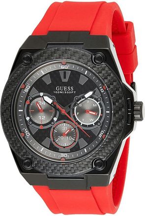 Guess W1049G6 Stylish Red Silicone Mens Watch - One Size