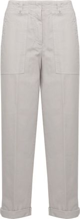 PESERICO Grey Straight-Leg Cotton Pants