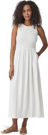 Splendid Malibu Smocked Dress Womens Dress White : LG (Womens 10-12), Linen/Viscose