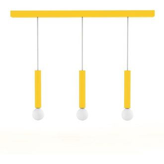 Lumicom Puro Sospensione Binario, 3X E27, max 42W, metallo, giallo, D.4cm H.40cm - Lumicom
