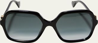 Gucci Oversize Rectangle Acetate Sunglasses