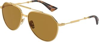 Dolce & Gabbana Stijlvolle zonnebril Dg 2302 in bruin - Heren - Zonnebrillen - Geel - 60 MM - Accessoires
