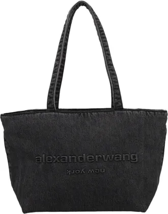 Alexander Wang Medium Denim Tote Bag With Embossed Logo