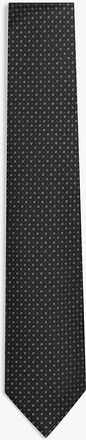Tommy Hilfiger Mens Geometric Silk-Blend Tie - Black