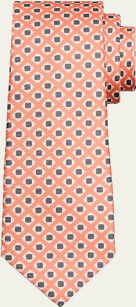 Kiton Mens Geometric Abstract Silk 7-Fold Tie