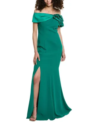 Teri Jon by Rickie Freeman Off-The-Shoulder Gown