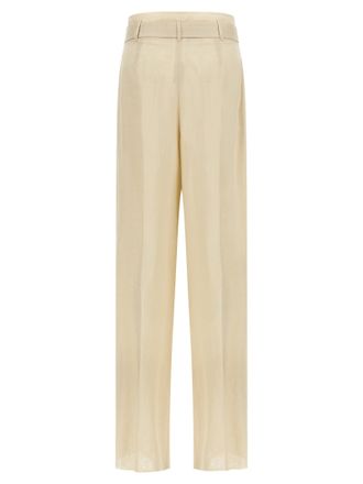 Max Mara Womens Beige Linen Casual Pants